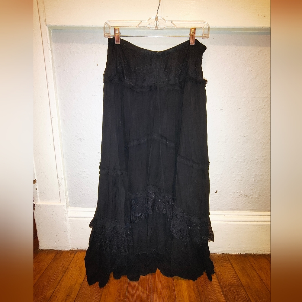 Witchy Ruffle tiered black skirt